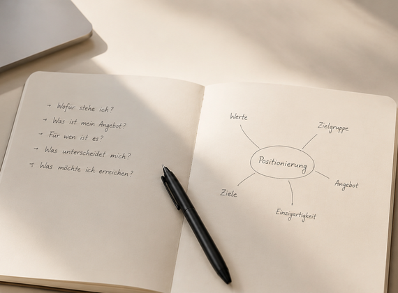 Notizbuch mit Fragen zur Planung, bevor Sie Ihre Website erstellen lassen